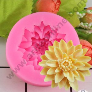 Cake Decor Silicone Lotus Chrysanthemum Shape Pink Fondant Marzipan Mould