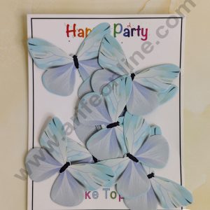 CAKE DECORβ’ 10 Pc Pastel Light Blue Colour Butterfly Paper Topper For Cake And Cupcake Decoration