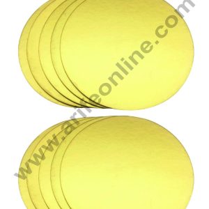 Cake Decor MDF Cake Base Gold Color 10 Pieces Round - 12 inch