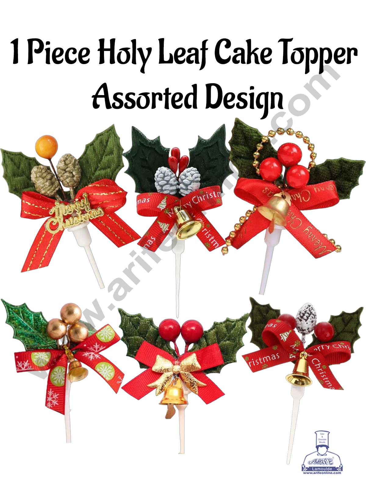 CAKE DECOR™ 1 Piece Mini Holy Leaf Cake Topper - Assorted Design (SBT-C-017)