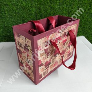 CAKE DECOR™ Maroon Fancy Hamper Bag For for Birthday, Wedding, Celebrations, Party, Christmas Gifts (1 Pc Pack)
