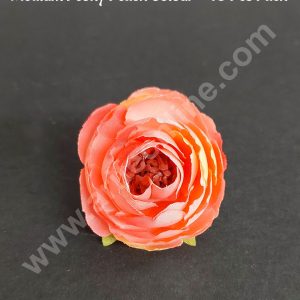 CAKE DECOR™ Medium Peony Artificial Flower For Cake Decoration – Peach Colour ( 10 Pcs Pack )