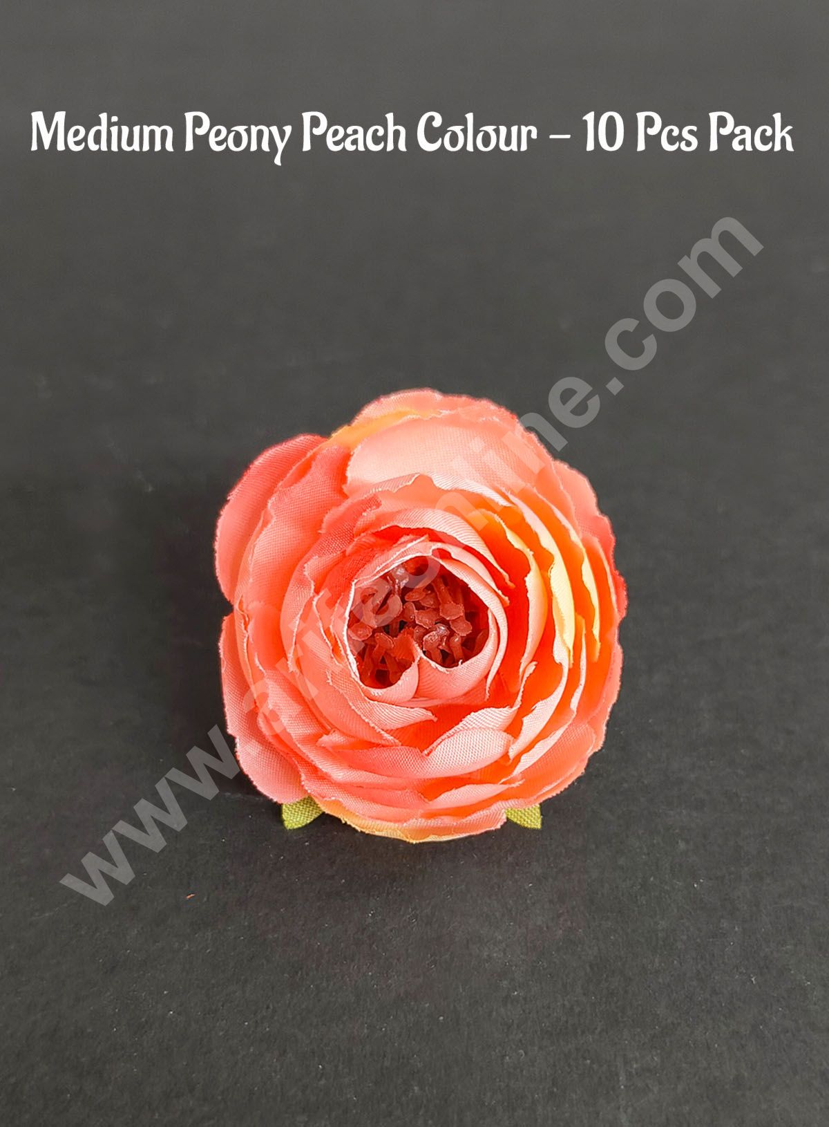 CAKE DECOR™ Medium Peony Artificial Flower For Cake Decoration – Peach Colour ( 10 Pcs Pack )