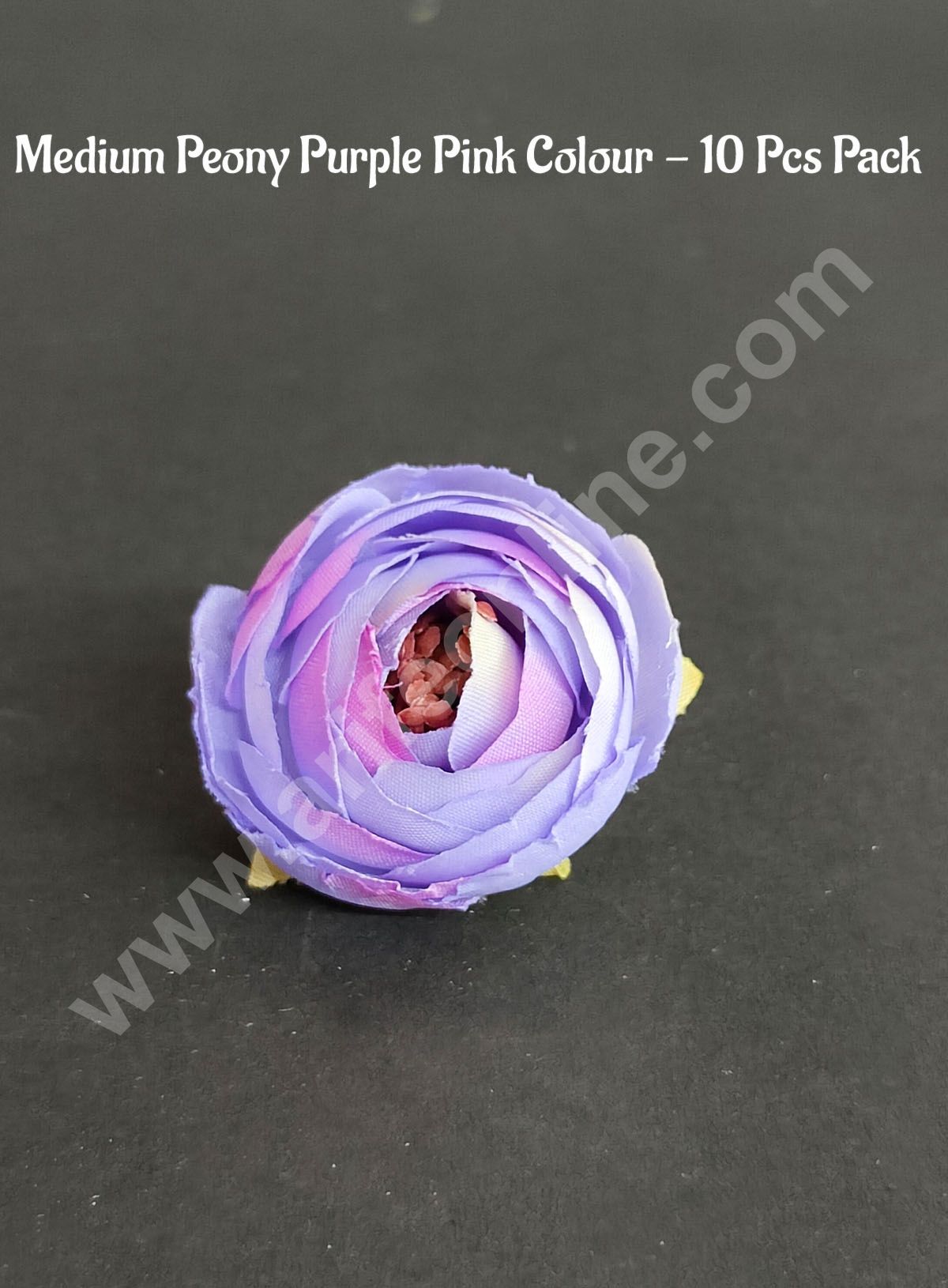 CAKE DECOR™ Medium Peony Artificial Flower For Cake Decoration – Purple Pink Colour ( 10 Pcs Pack )