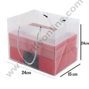 CAKE DECORβ’ Medium Plastic Transparent Handbag - 1 Piece | Gift Box | Gift Bag with Handle