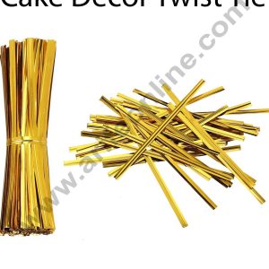 Cake Decor Metallic Twist Ties -Metallic Gold