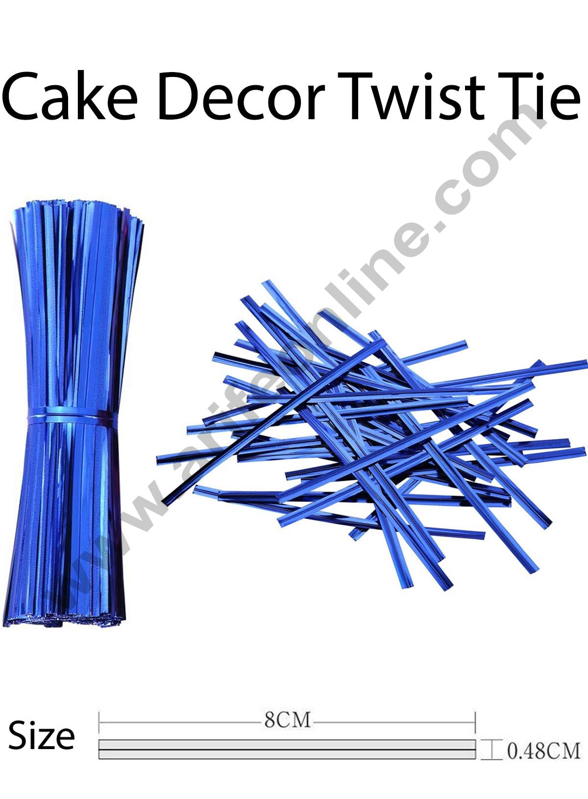 Cake Decor Metallic Twist Ties -Metallic Blue