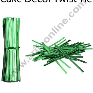 Cake Decor Metallic Twist Ties -Metallic Green