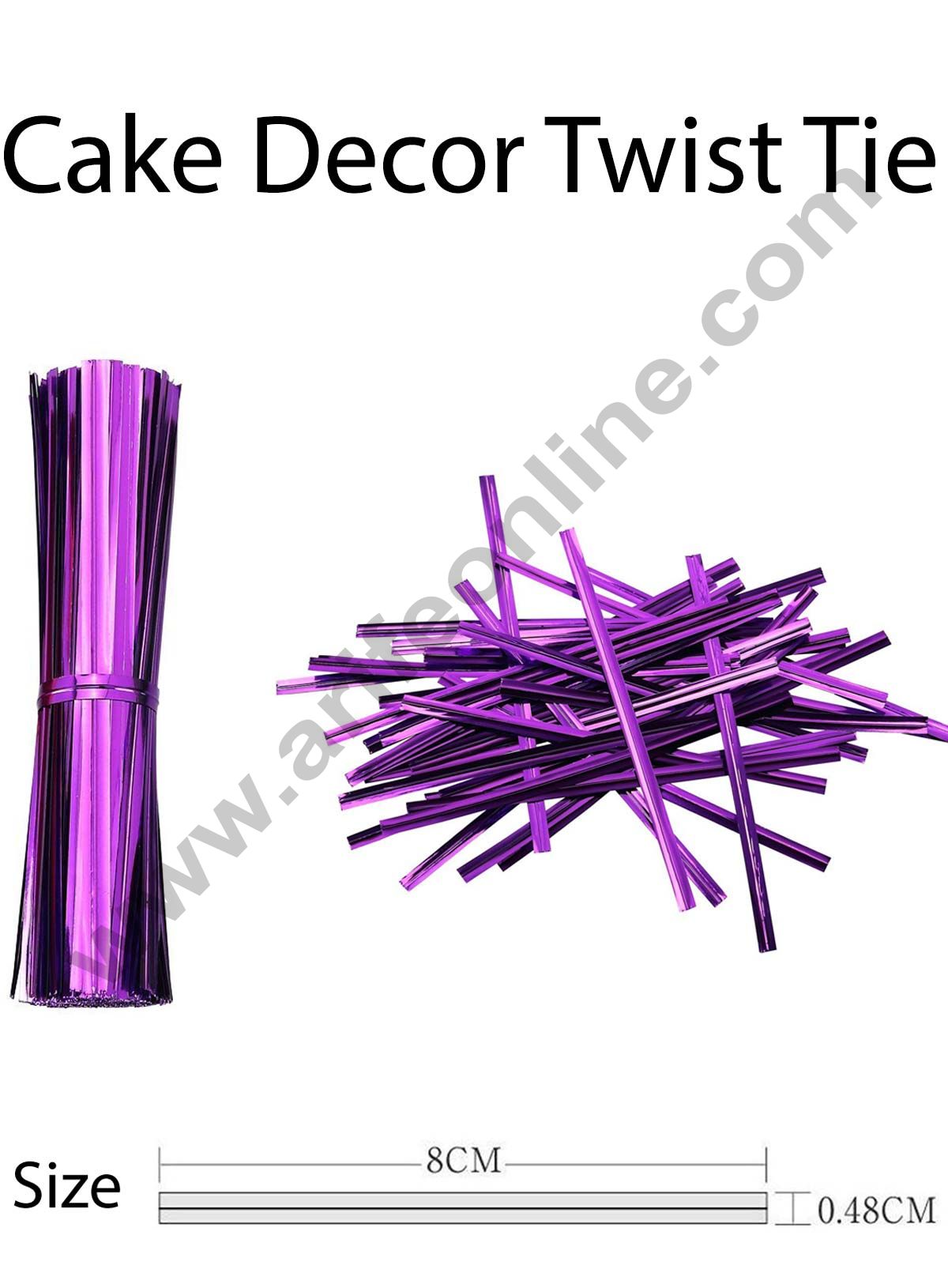 Cake Decor Metallic Twist Ties -Metallic Pink