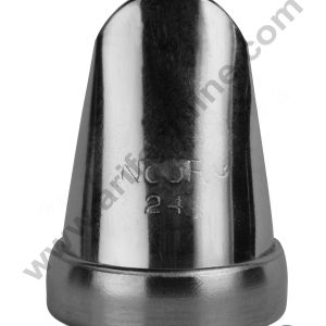 CAKE DECOR™ Small Noor Nozzle - No. 24 Frill | Border Ribbon Design Piping Nozzle with Collar Ring