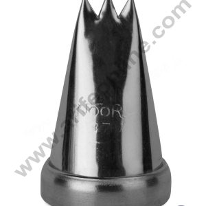 CAKE DECORβ’ Medium Noor Nozzle - No. 37 Fancy Band Ribbon Design Piping Nozzle with Collar Ring