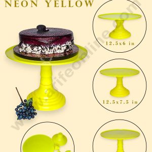 CAKE DECOR™ Adjustable Plastic Cake Stand | Cupcake Stand | Display Stand - Neon Yellow