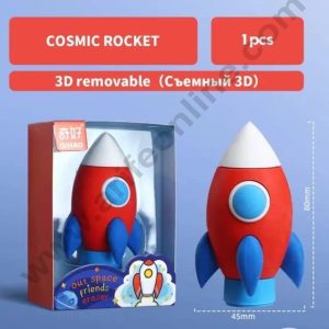 Mini Rocket Rubber Cake Topper β Space-Themed Rubber Eraser (1 Pc) | CAKE DECORβ’