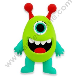 Cute Green Alien Cake Topper – Rubber Eraser for Space Themed Cakes - CAKE DECOR™