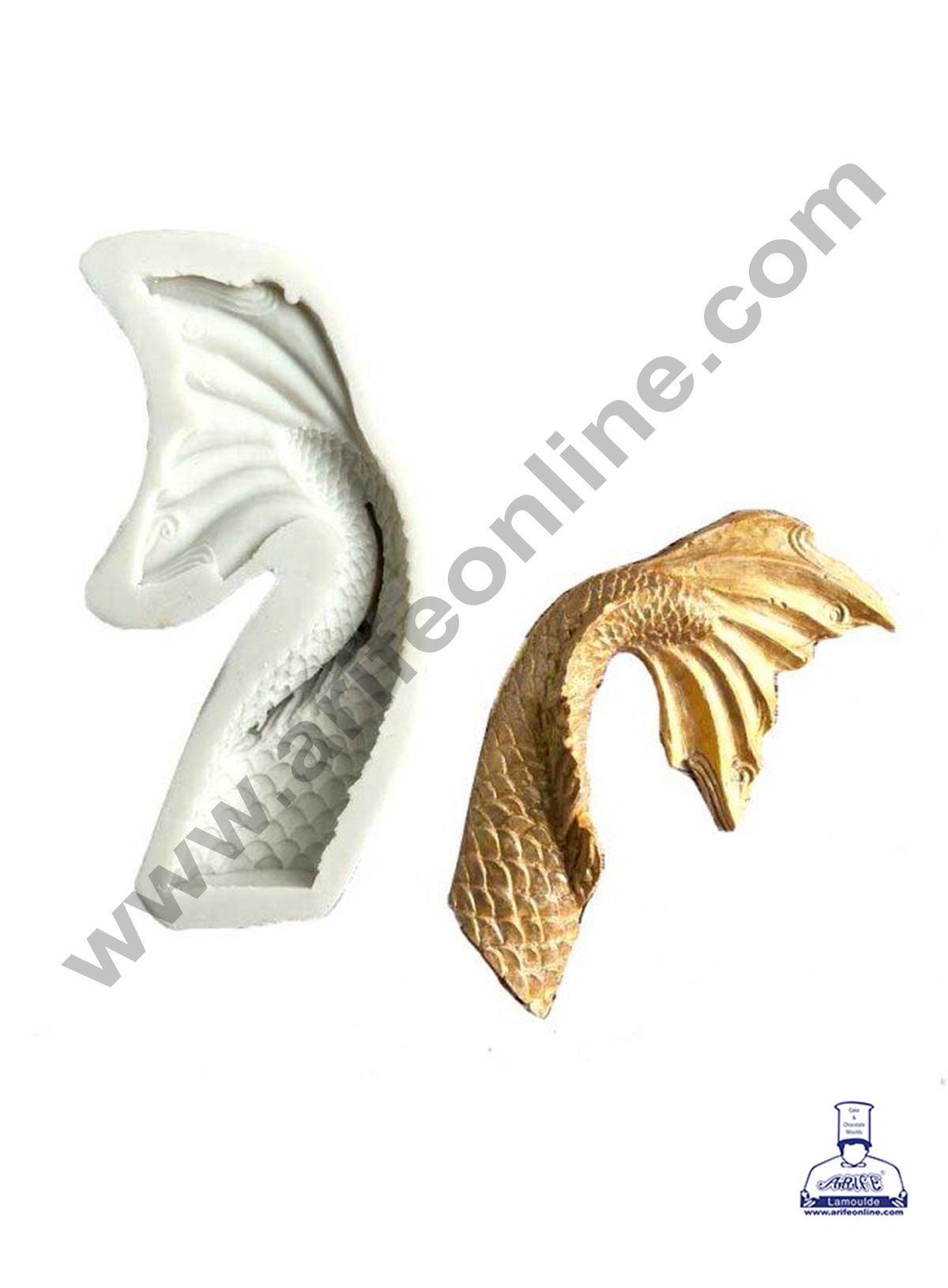 Cake Decor Silicone Curved Mermaid Fish Tail Fondant Marzipan Mould