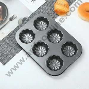 Cake Decorβ’ Non-Stick Flower Muffin Pan β 6-Cavity Premium Bakeware