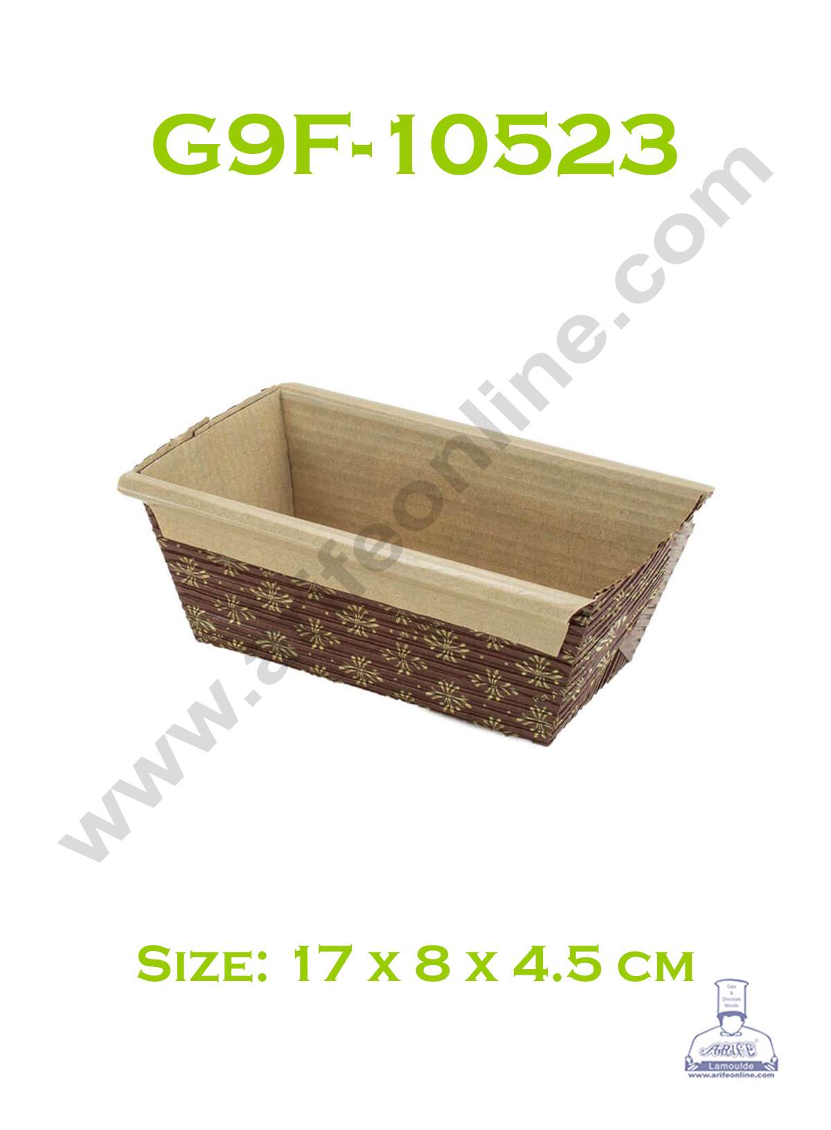 Novacart Bake & Serve Paper Baking Mould By Cake Decor - Small Brown Plum Cake Mould 10 Pcs ( SB-G9F-10523 )