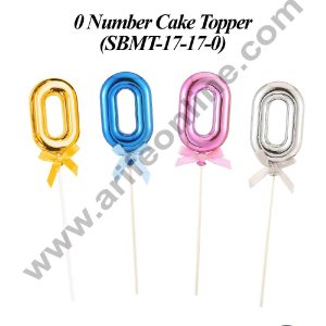 CAKE DECOR™ Plastic Balloon Style 0 Number Cake Topper - 1 Piece