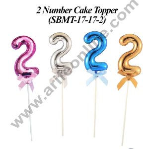 CAKE DECOR™ Plastic Balloon Style 2 Number Cake Topper - 1 Piece