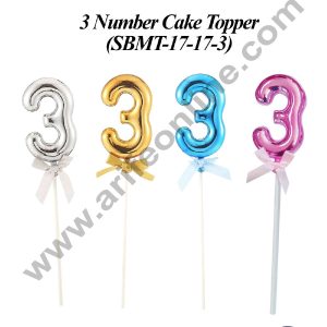 CAKE DECORβ’ Plastic Balloon Style 3 Number Cake Topper - 1 Piece