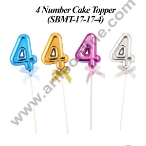CAKE DECORβ’ Plastic Balloon Style 4 Number Cake Topper - 1 Piece
