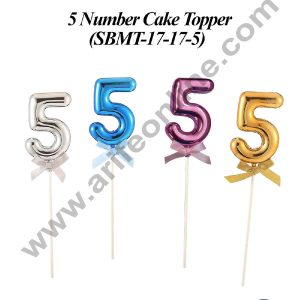 CAKE DECORβ’ Plastic Balloon Style 5 Number Cake Topper - 1 Piece