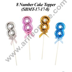 CAKE DECORβ’ Plastic Balloon Style 8 Number Cake Topper - 1 Piece