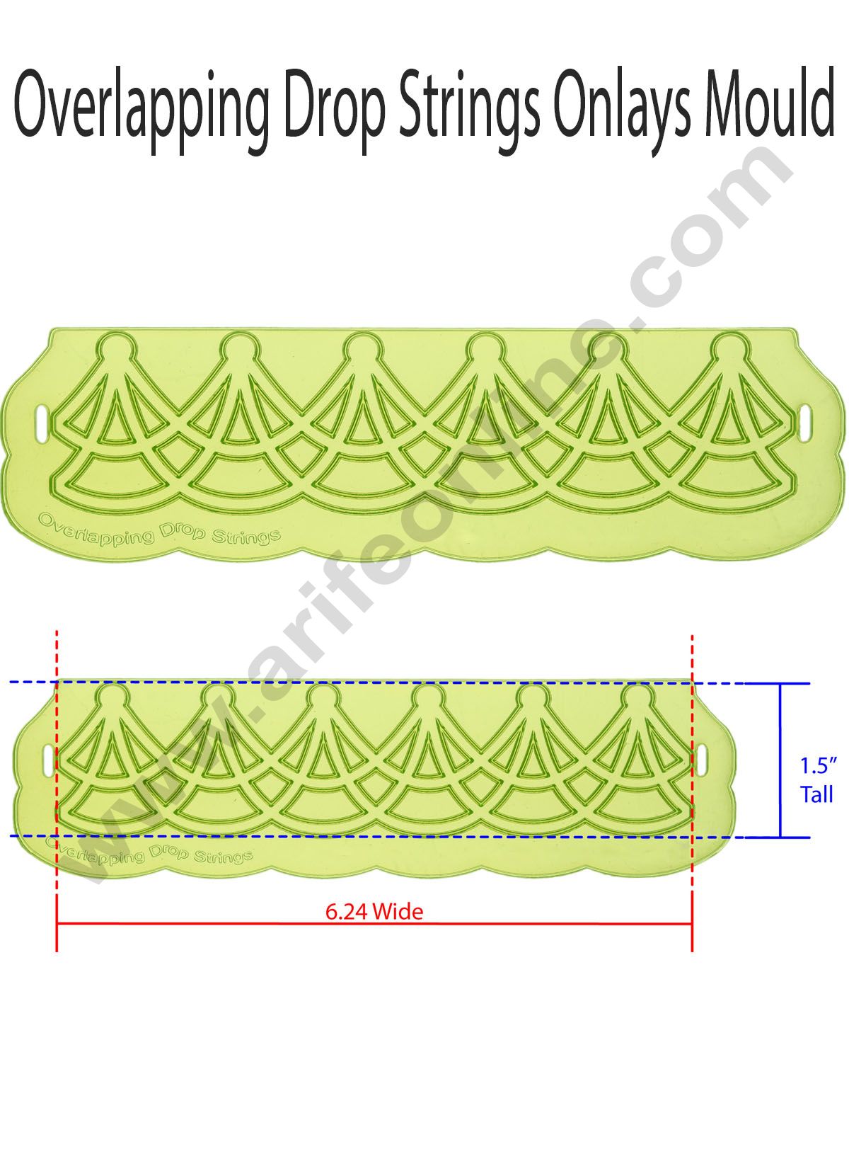 Cake Decor Silicone Overlapping Drop Strings Pattern Impression Onlays Fondant Clay Marzipan Cake Decoration Mould