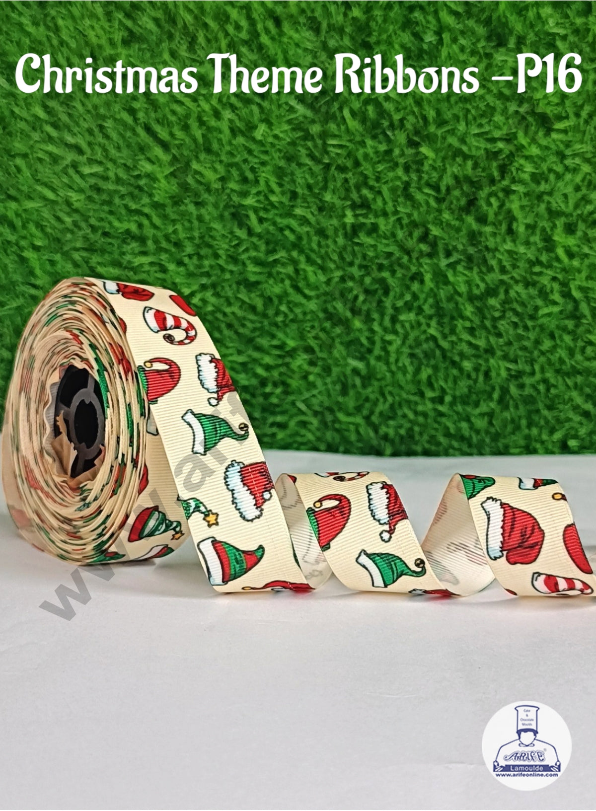 CAKE DECORβ’ 1 Roll Christmas Theme Ribbons | Gift Wrapping | Hamper Decoration ( SBR-CH-P16 )