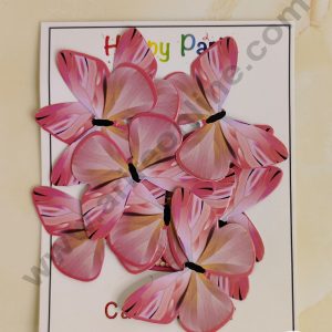 CAKE DECORβ’ 10 Pc Pastel Dark Pink Colour Butterfly Paper Topper For Cake And Cupcake Decoration