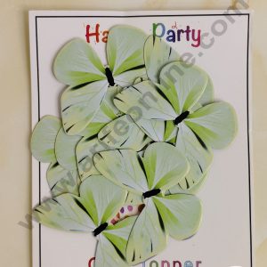CAKE DECORβ’ 10 Pc Pastel Light Green Colour Butterfly Paper Topper For Cake And Cupcake Decoration