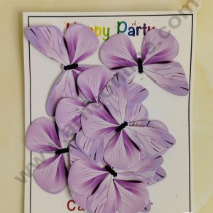 CAKE DECORβ’ 10 Pc Pastel Purple Colour Butterfly Paper Topper For Cake And Cupcake Decoration