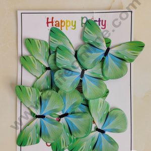 CAKE DECORβ’ 10 Pc Pastel Green Colour Butterfly Paper Topper For Cake And Cupcake Decoration