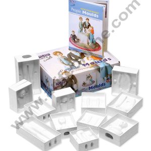 Cake Decor 4 Set Fondant 3D People Shaped Cake Figure Mold Family Set Human Body Decorating Mould for Men Women Children, Set of 24 Pieces