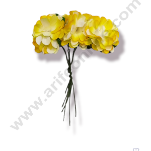 Cake Decor™  6 Pcs Small Paper Flower – Yellow