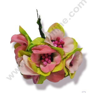 Cake Decorβ’ Medium Leaf Flowers With Pollen Bunch of 6 Pcs β Light Pink