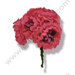 Cake Decor™  Medium Marigold Flower With Pollen Bunch of 6 Pcs – Dark Pink