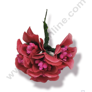 Cake Decorβ’ Medium Blossom Flower With Pollen Bunch of 6 Pcs β Pink