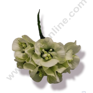 Cake Decorβ’ Medium Blossom Flower With Pollen Bunch of 6 Pcs β White