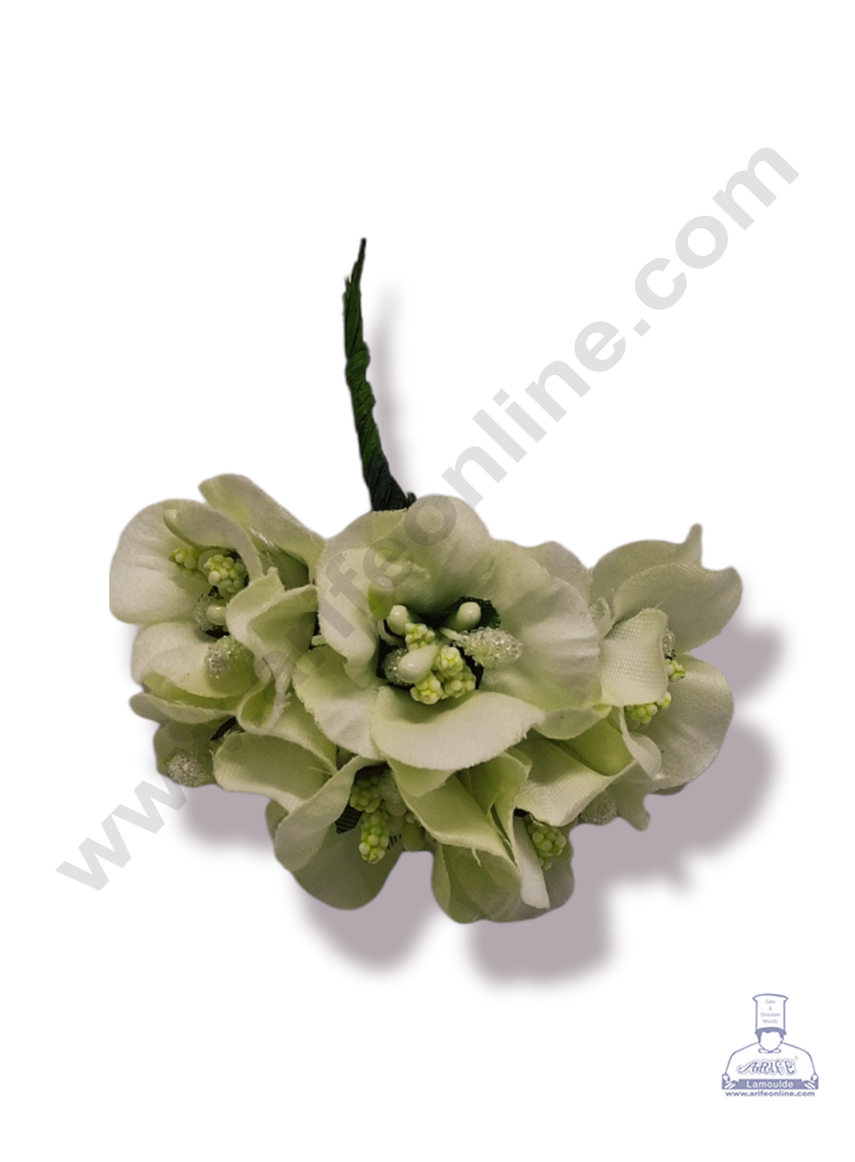 Cake Decor™ Medium Blossom Flower With Pollen Bunch of 6 Pcs – White