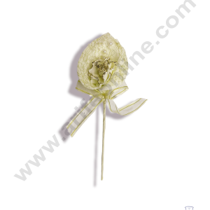 Cake Decor™  1 Pc Big Foam Arum Lilly With Glitter Rose – Light Gold