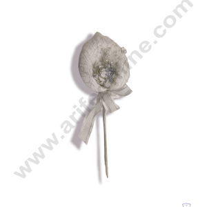 Cake Decor™  1 Pc Big Foam Arum Lilly With Glitter Rose – White