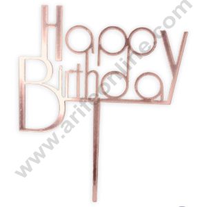 CAKE DECORβ’ Pink Mirror Finishing Acrylic Happy Birthday Topper SBMT-N-029