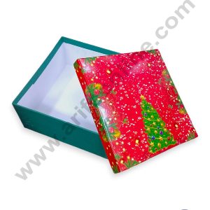 CAKE DECORβ’ Top Bottom Christmas Design Hard Gift Box | Hamper Box | Present Box (8 in x 3.7 in)