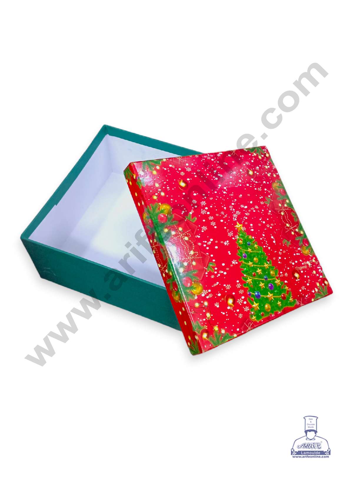 CAKE DECORβ’ Top Bottom Christmas Design Hard Gift Box | Hamper Box | Present Box (8 in x 3.7 in)