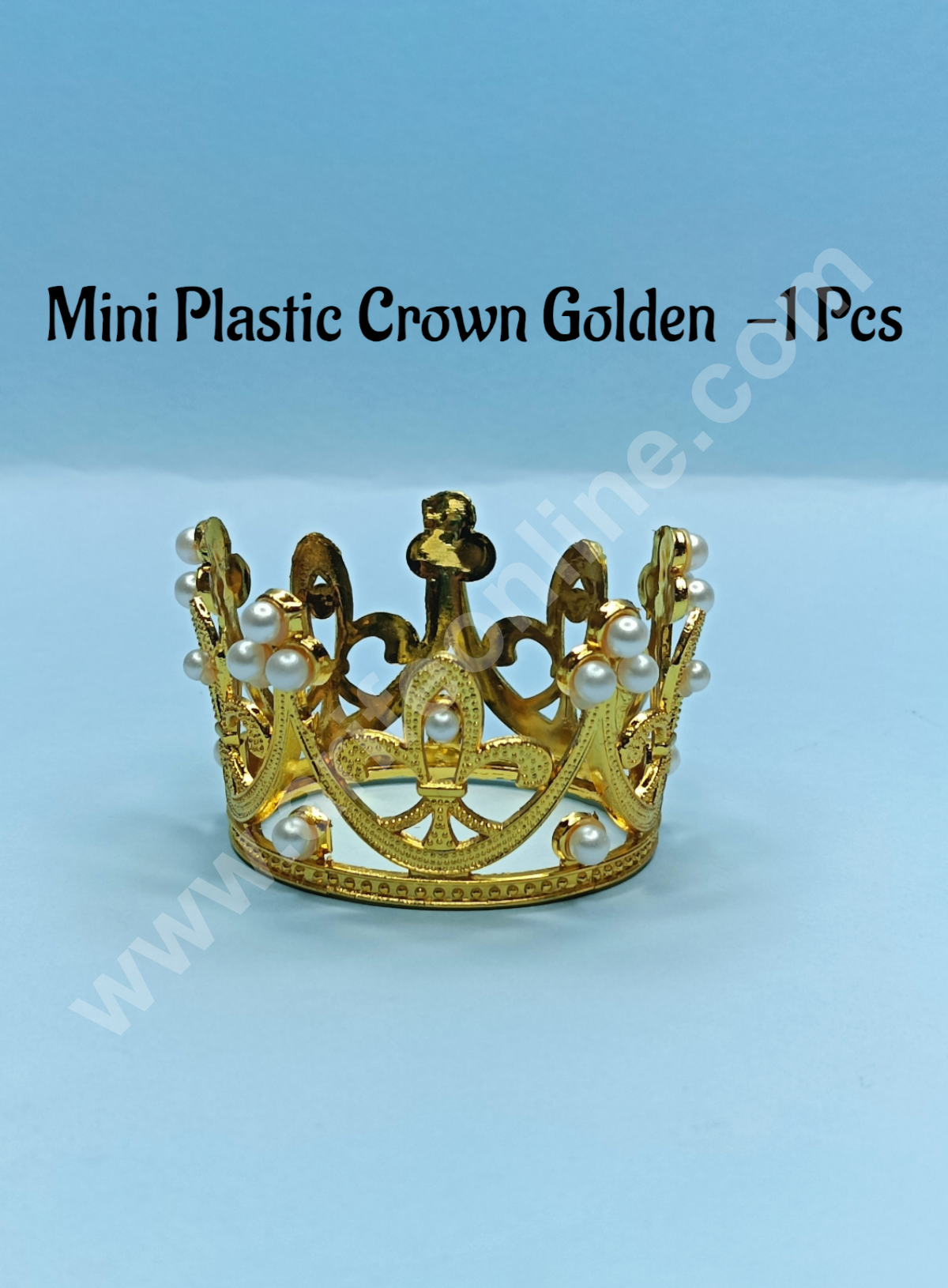 CAKE DECORβ’ Mini Plastic Crown Topper For Bento Cake And Cupcake Decorations - Gold