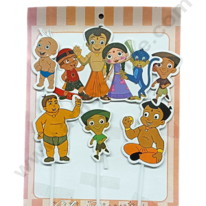 Cake Decor 6 Pcs Chhota Bheem Theme Paper Topper For Cake And Cupcake
