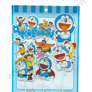 Cake Decor 6 pcs Doremon Theme Paper Topper For Cake And Cupcake