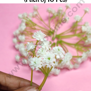 CAKE DECORβ’ Mini White Artificial Gypsy For Cake Decoration ( 10 Pcs Pack )