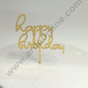 Cake Decor™ 5 inch Acrylic Mirror Shining Happy Birthday Cake Topper With Star